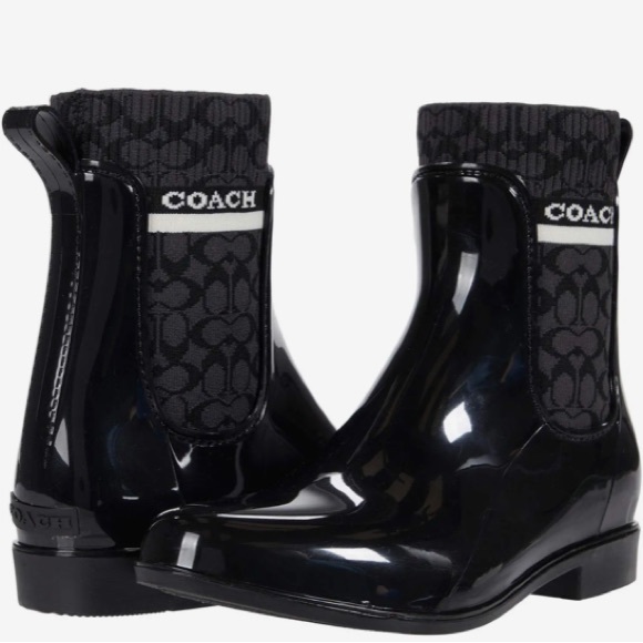 Coach Shoes - 🆕 Coach Black Rivington Rubber Rain Boots